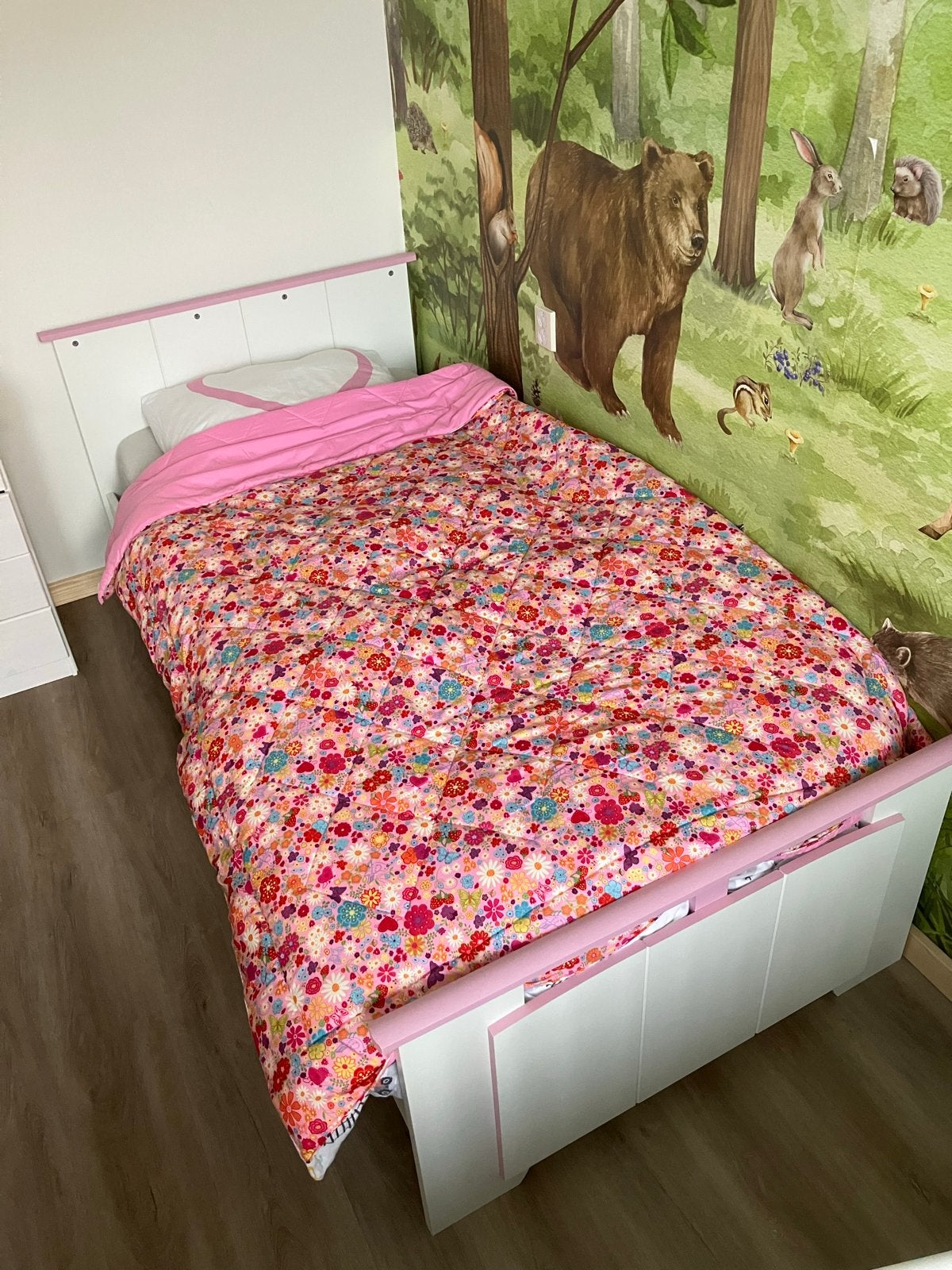 1-persoons houten bed 90x200 met lattenbodem, Ophalen, 90 cm, Eenpersoons, Wit