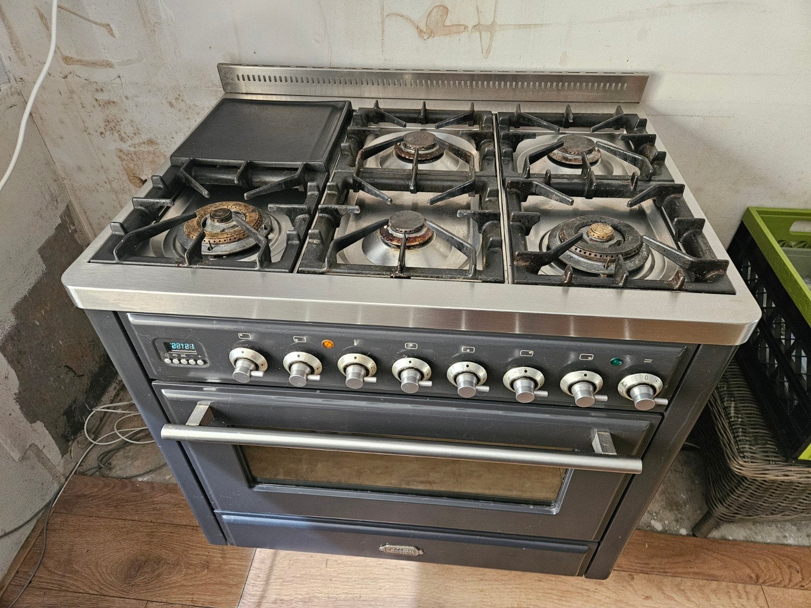 Te koop Boretti gasfornuis 90 br, Ophalen, Gebruikt, 60 cm of meer, Gas