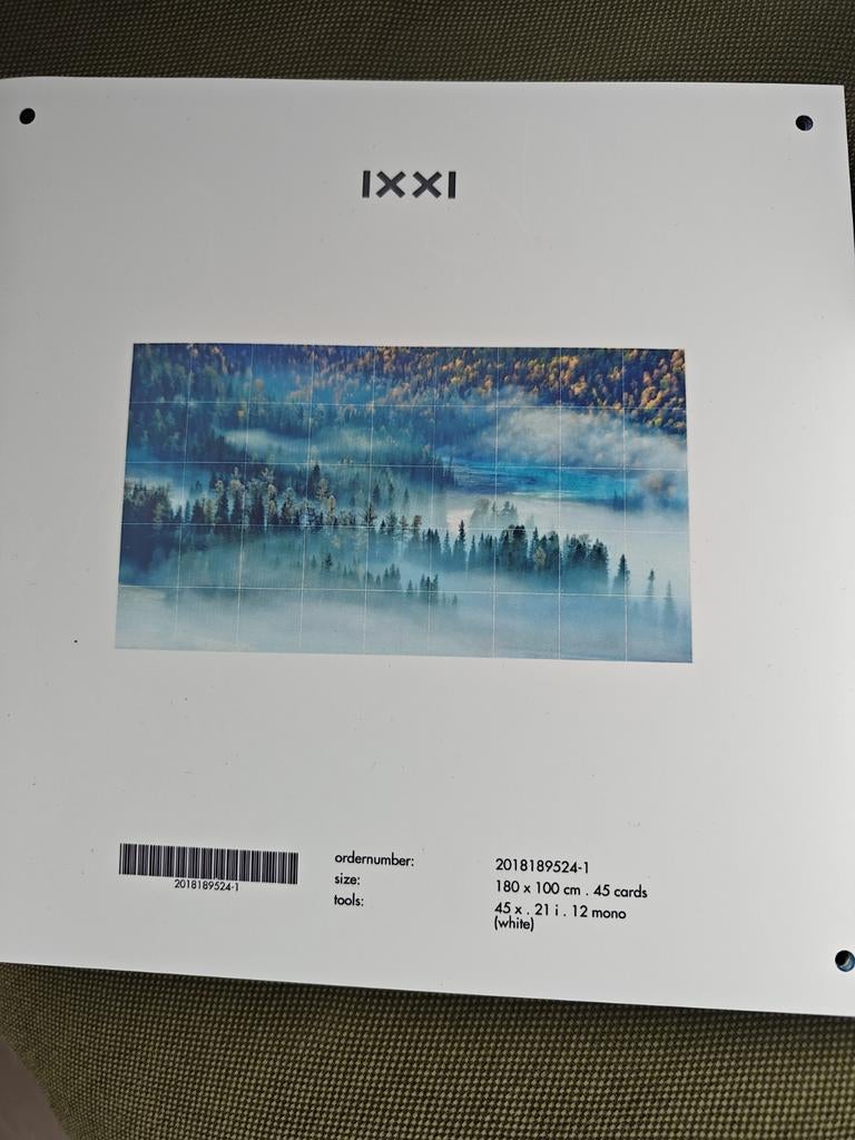 IXIX wanddecoratie boslandschap 180x100 cm, Ophalen, Meerkleurig, Papier/karton, Nieuw
