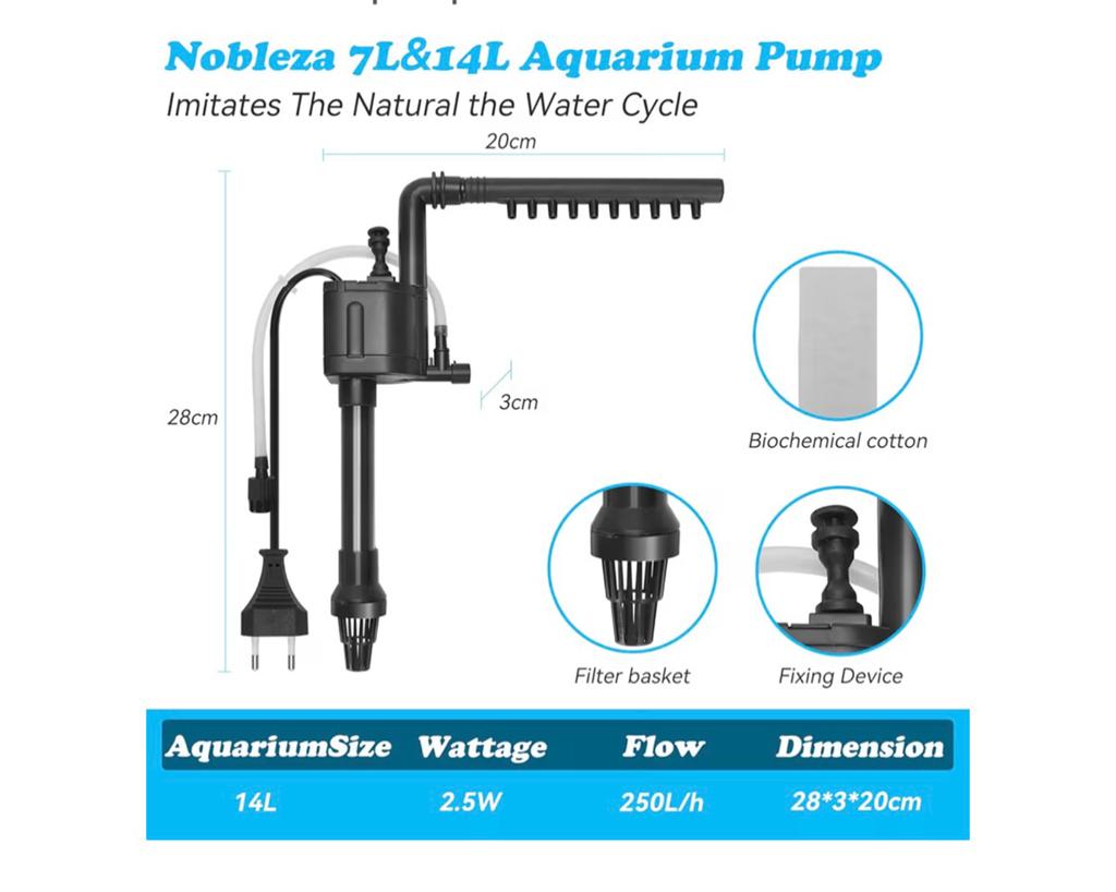 Nobleza aquariumpomp, Dieren en Toebehoren, Pomp, Nieuw, Overige merken, Ophalen of Verzenden