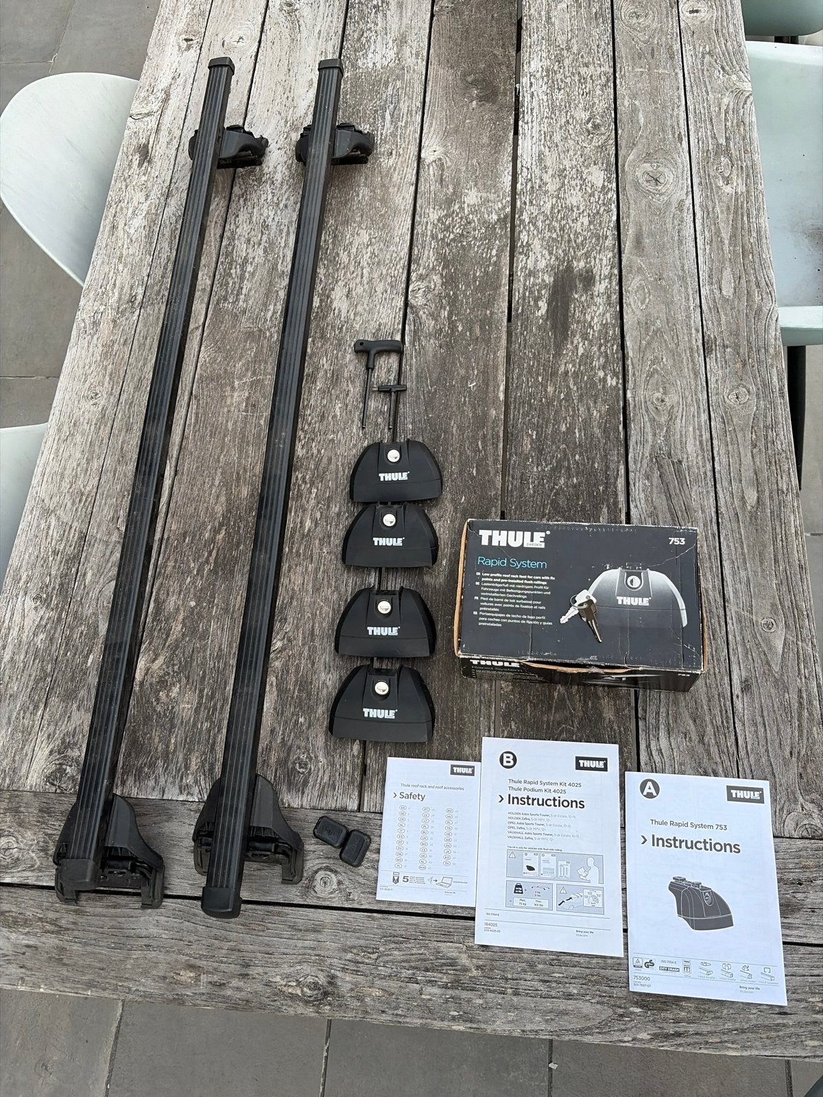 Thule Rapid System 753 dakdragerset, Auto diversen, Dakdragers, Ophalen, Zo goed als nieuw