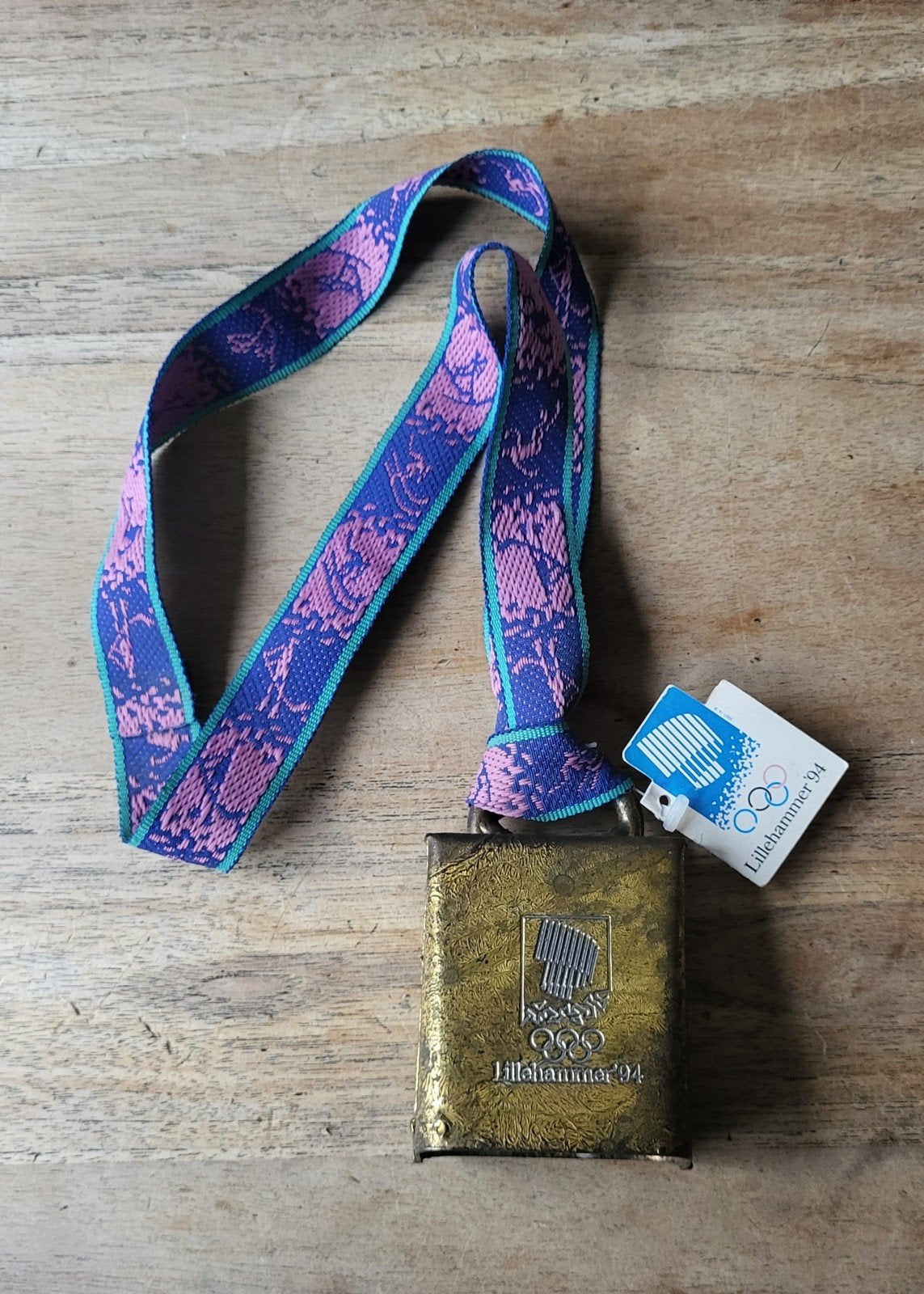 Bel met paars lint Olympische Winterspelen Lillehammer 1994, Ophalen of Verzenden