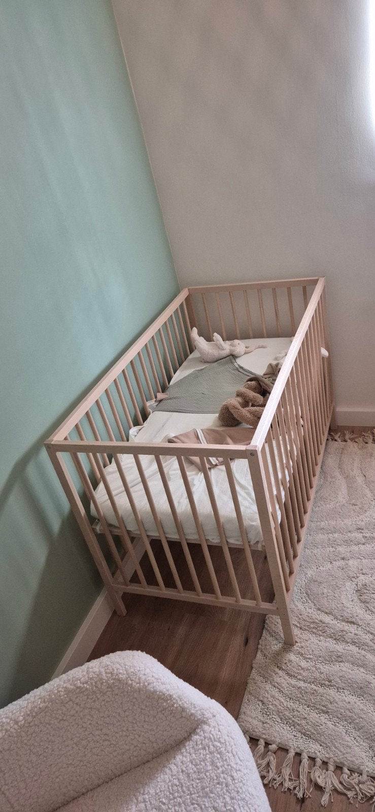 Baby bedje ikea sniglar beuken 60x120cm, Ophalen, Zo goed als nieuw, Ledikant