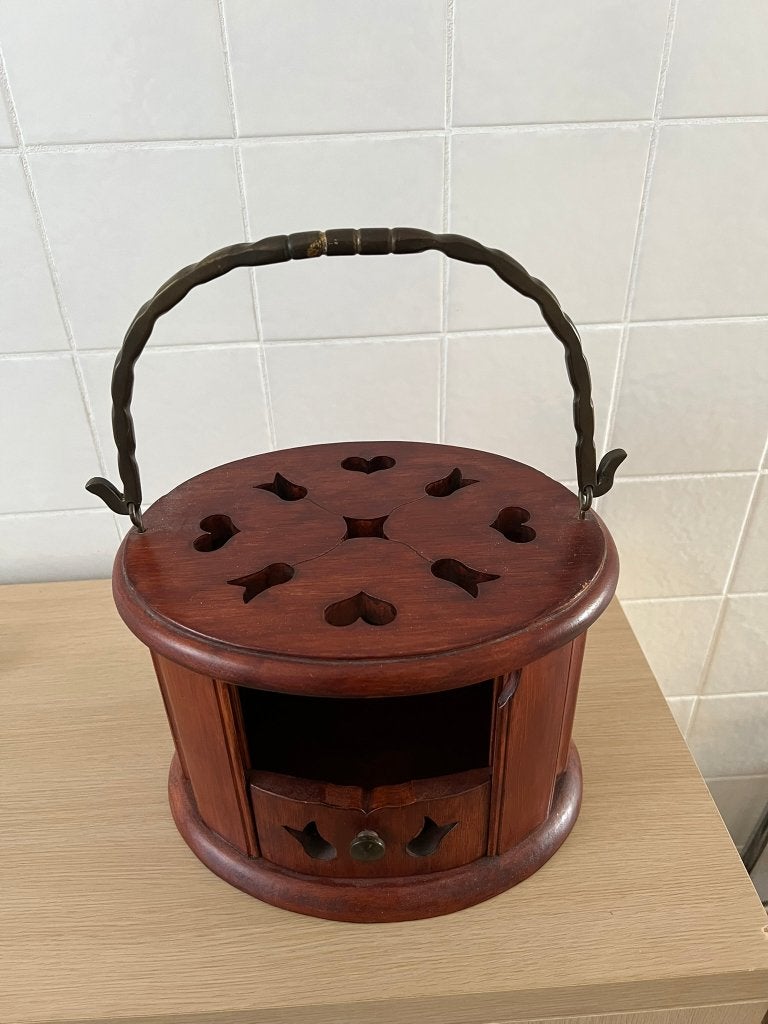 Oude Stoof - Ovaal met koperen handgreep, Antiek en Kunst, Ophalen of Verzenden