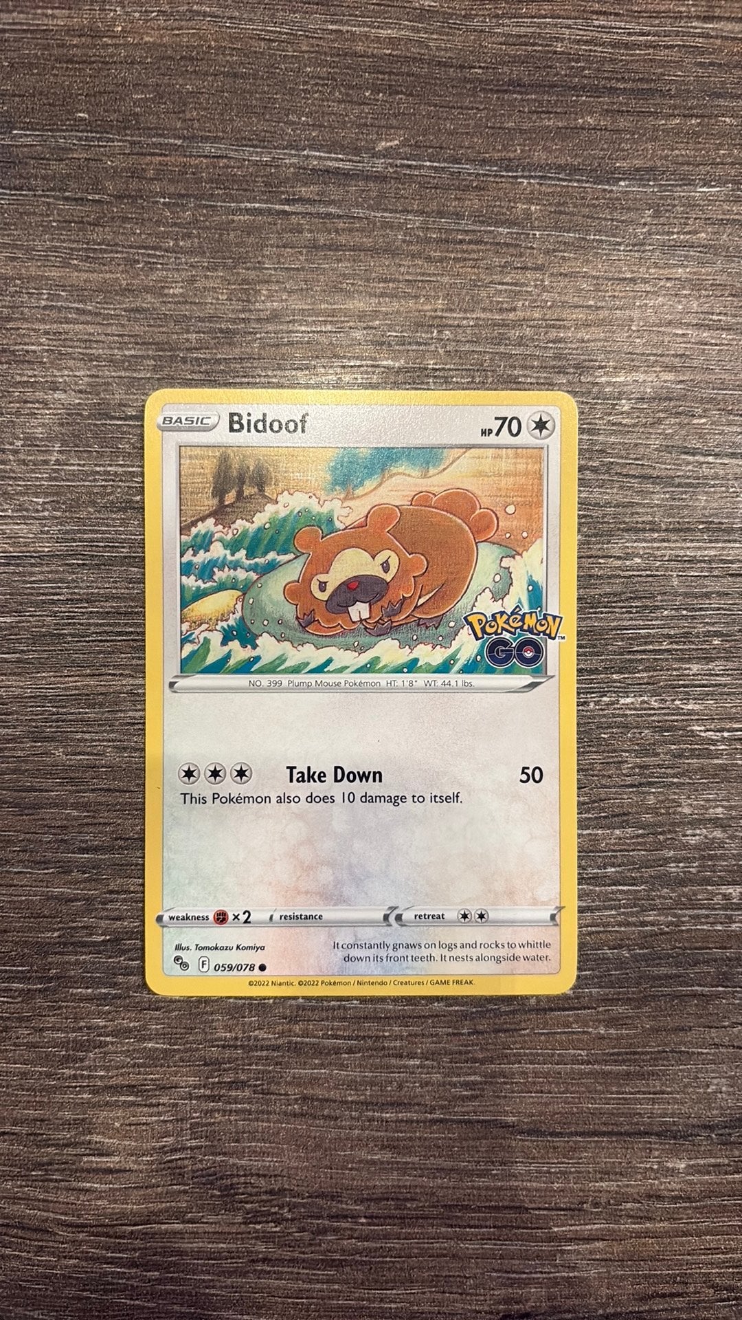 PGO Bidoof 059/078, Ophalen of Verzenden, Zo goed als nieuw