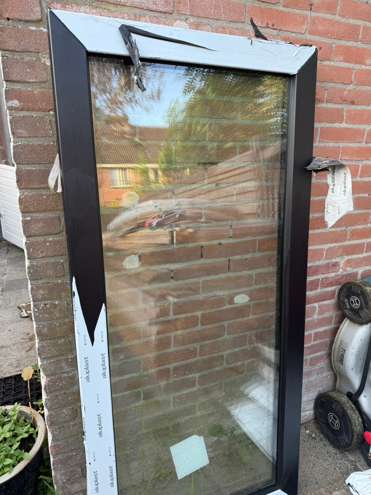 Kunstof raam Zwart, Raamkozijn, Zo goed als nieuw, Hout, Ophalen