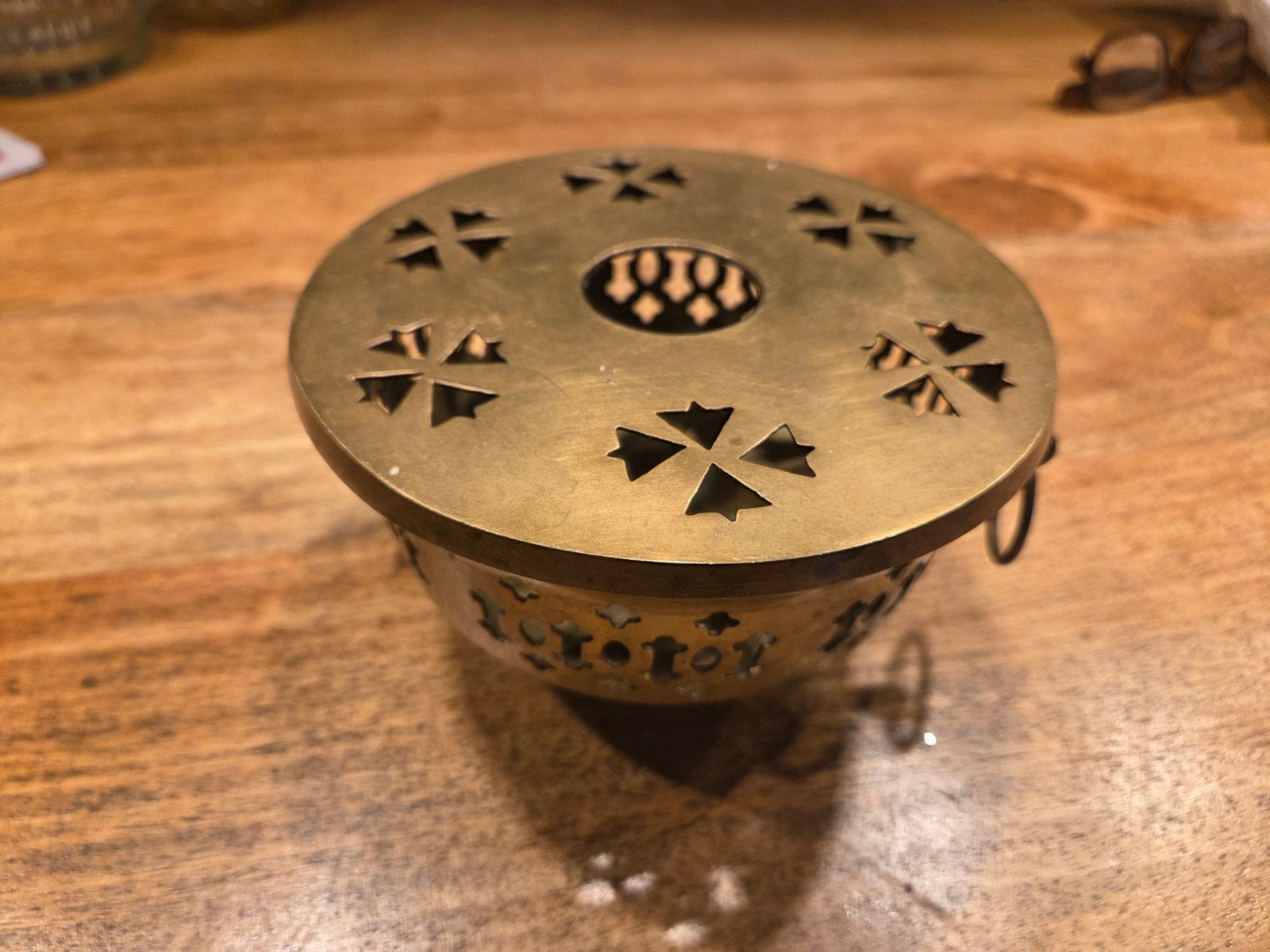 Vintage Messing Rechaud / Theelicht – Mid-Century Warmhouder, Ophalen of Verzenden, Koper
