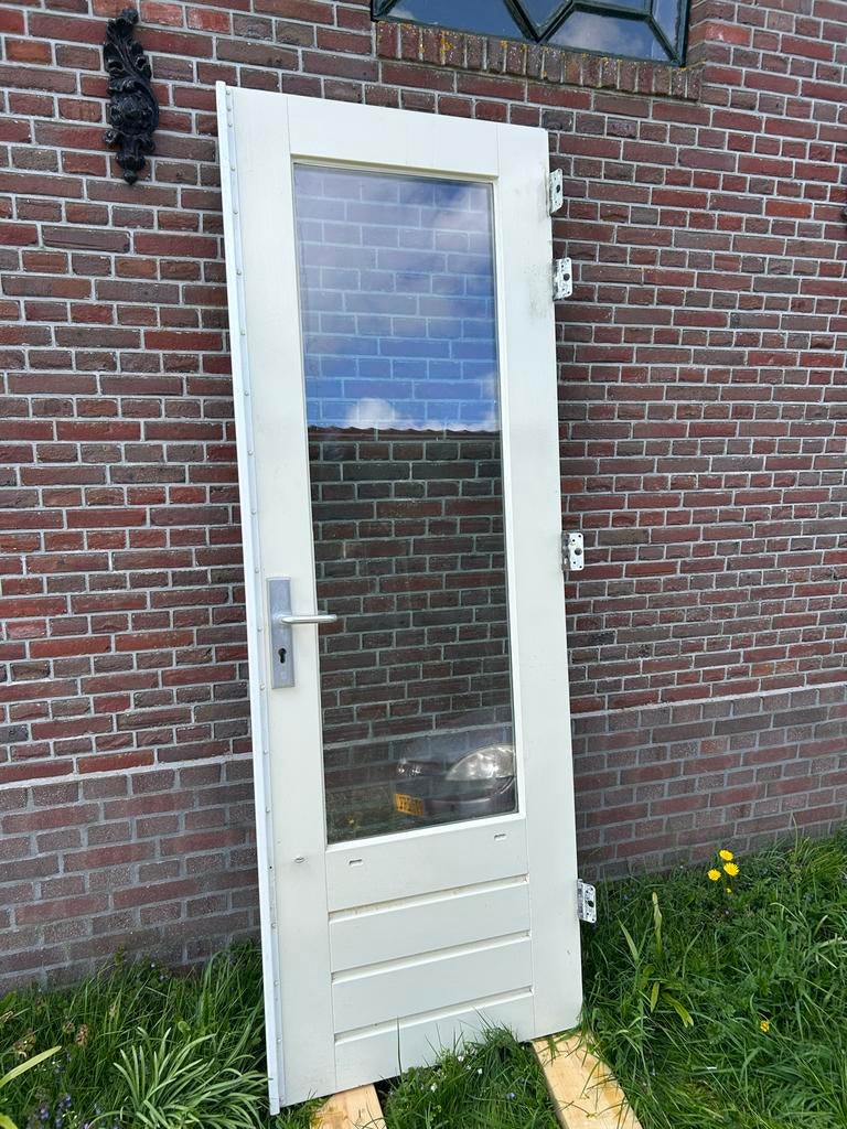 Merbau buitendeur, Gebruikt, 80 tot 100 cm, Ophalen of Verzenden, Buitendeur