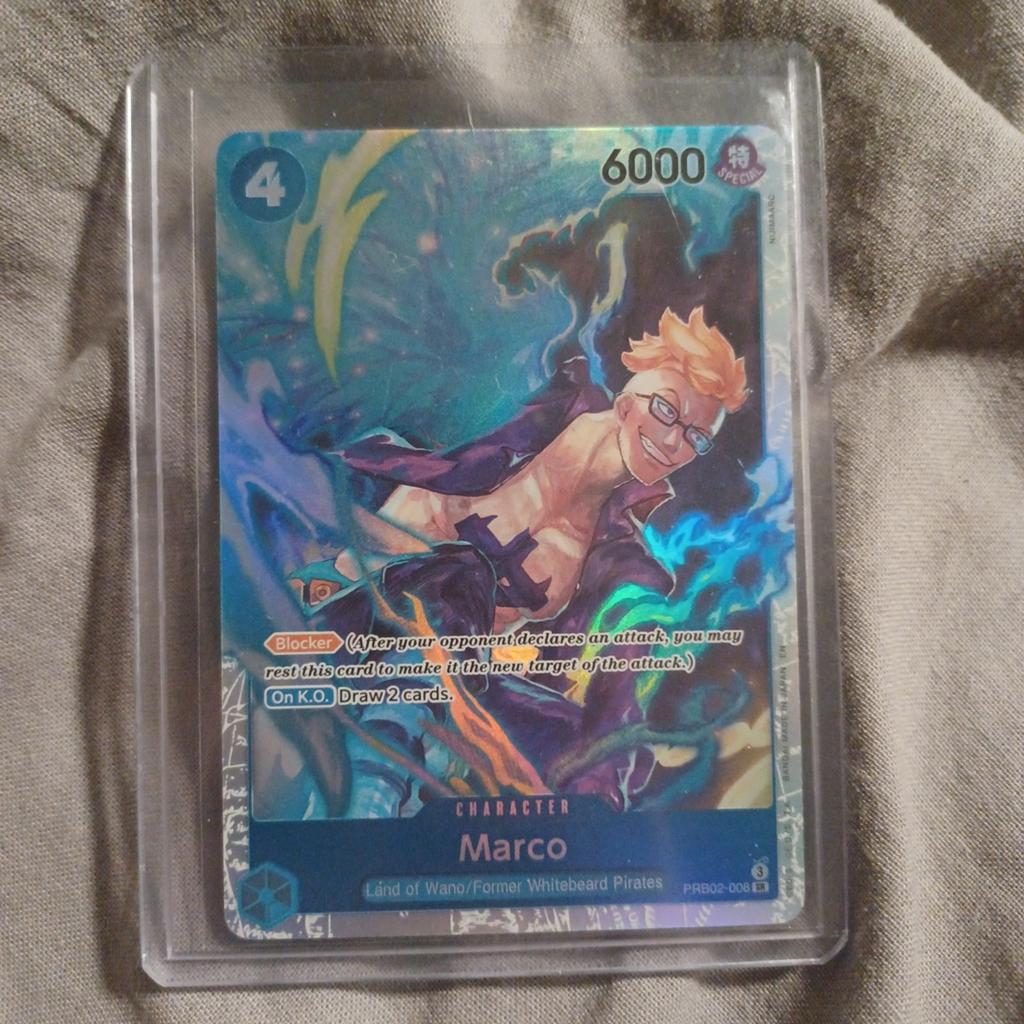 Marco (Lans of wano/ former Whitebeard pirates, Ophalen, Zo goed als nieuw, Sleeves of Kaarthoesjes, Foil