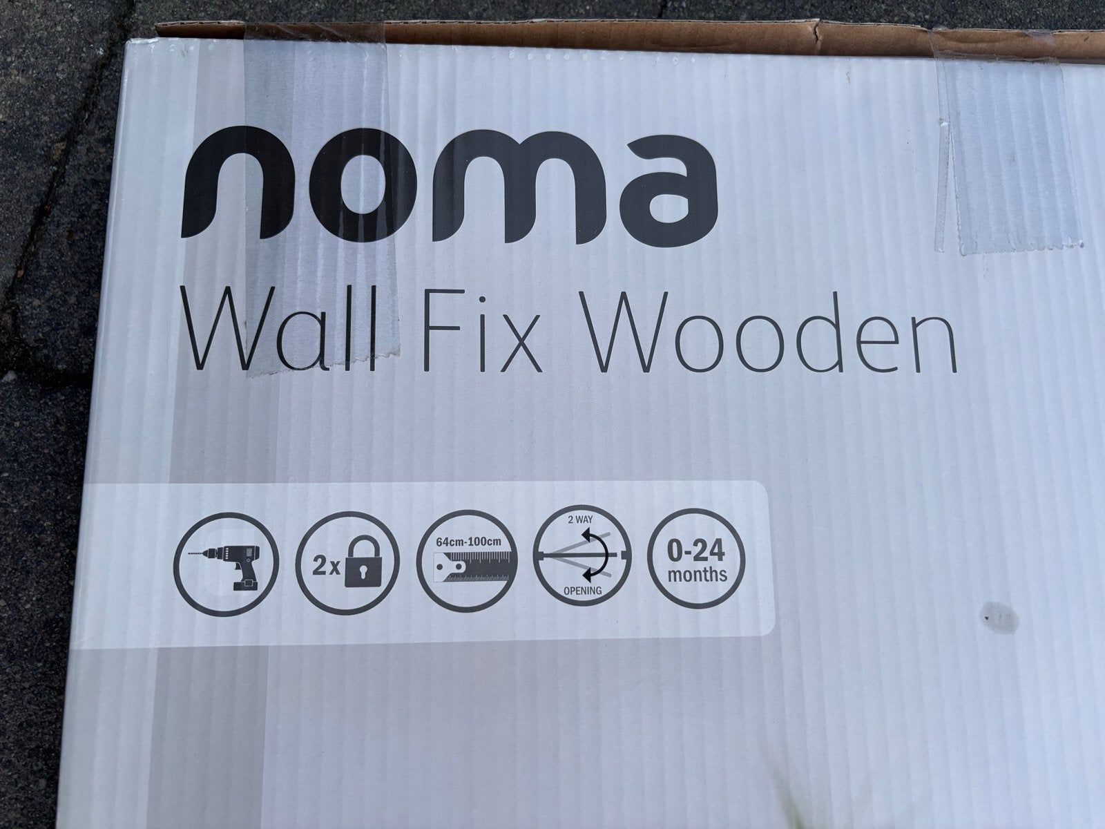 Noma Wall Fix Wooden Veiligheidshekje (64-100cm), Nieuw, 100 tot 115 cm, Ophalen of Verzenden, Schroefhekje