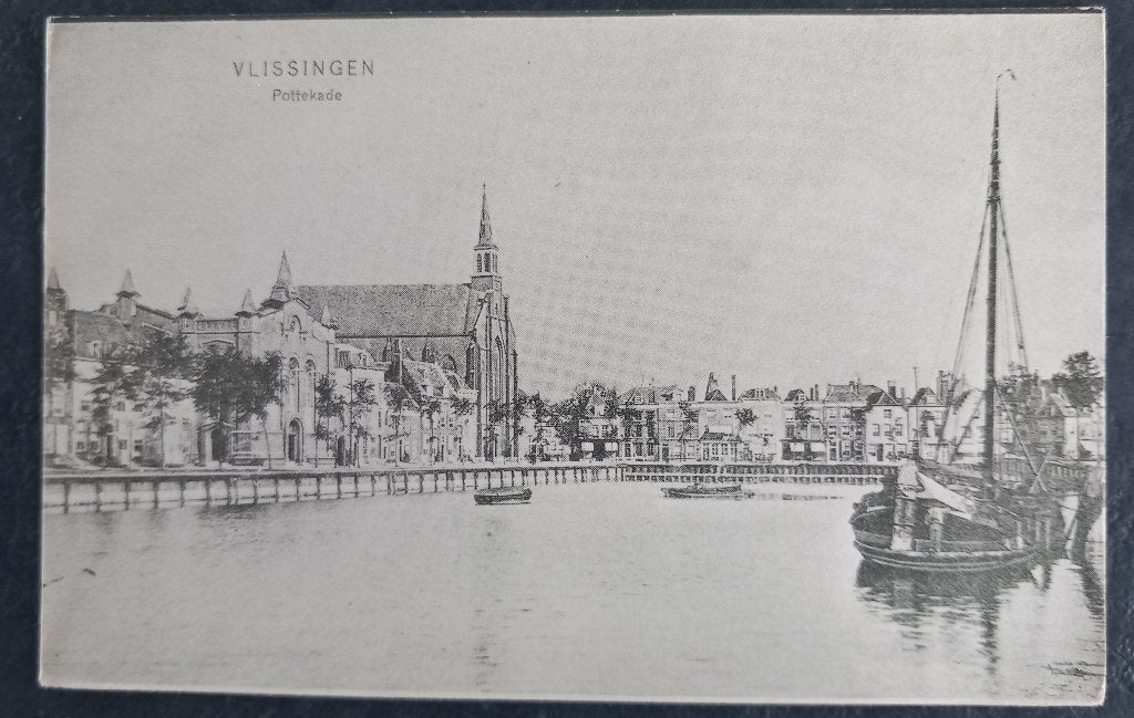 Oude ansichtkaart Vlissingen, Pottekade, Ophalen of Verzenden, Voor 1920, Ongelopen, Zeeland