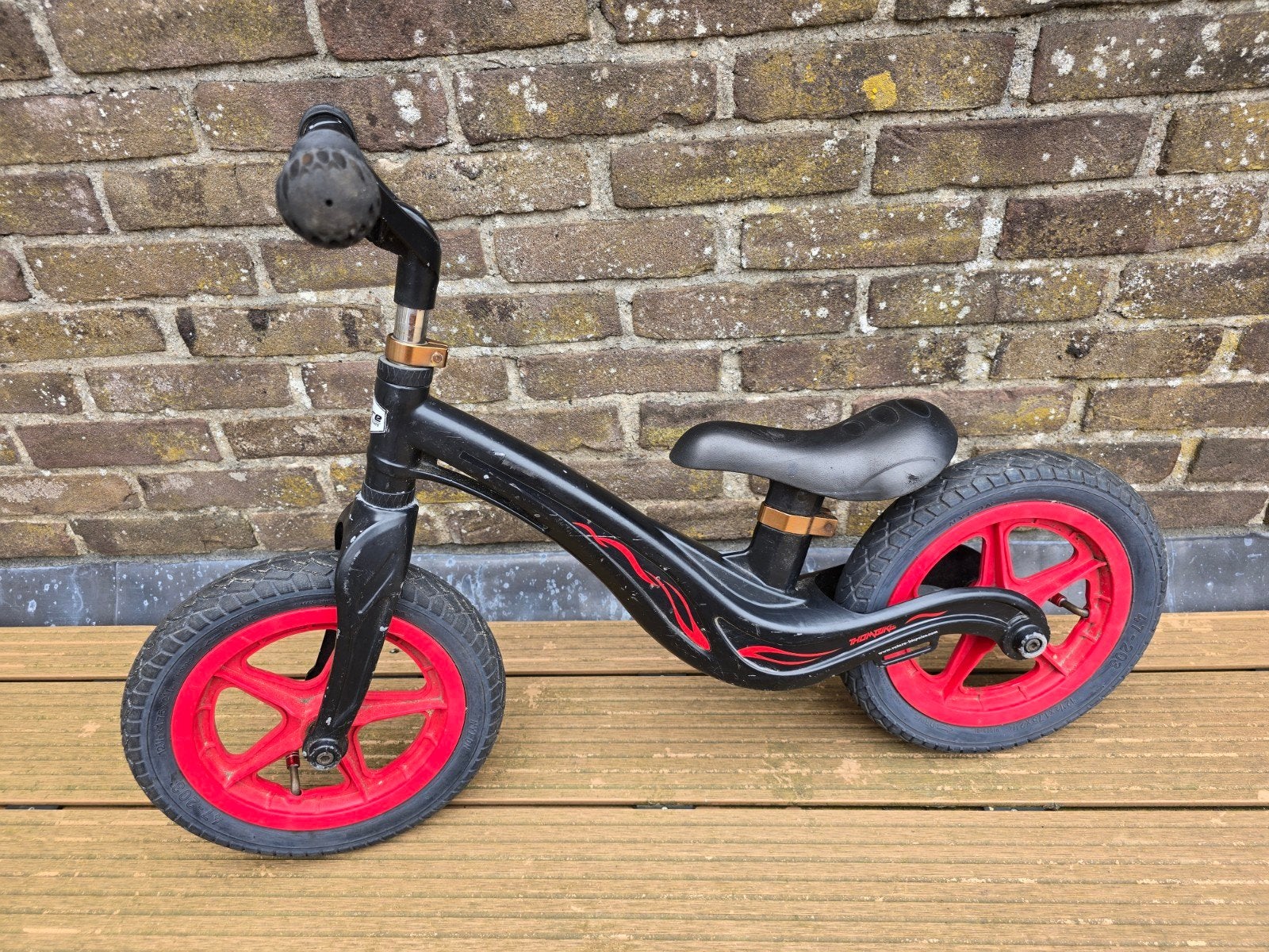 Volare loopfiets 13 inch - Zwart/Rood, Ophalen of Verzenden, Gebruikt, Loopfiets