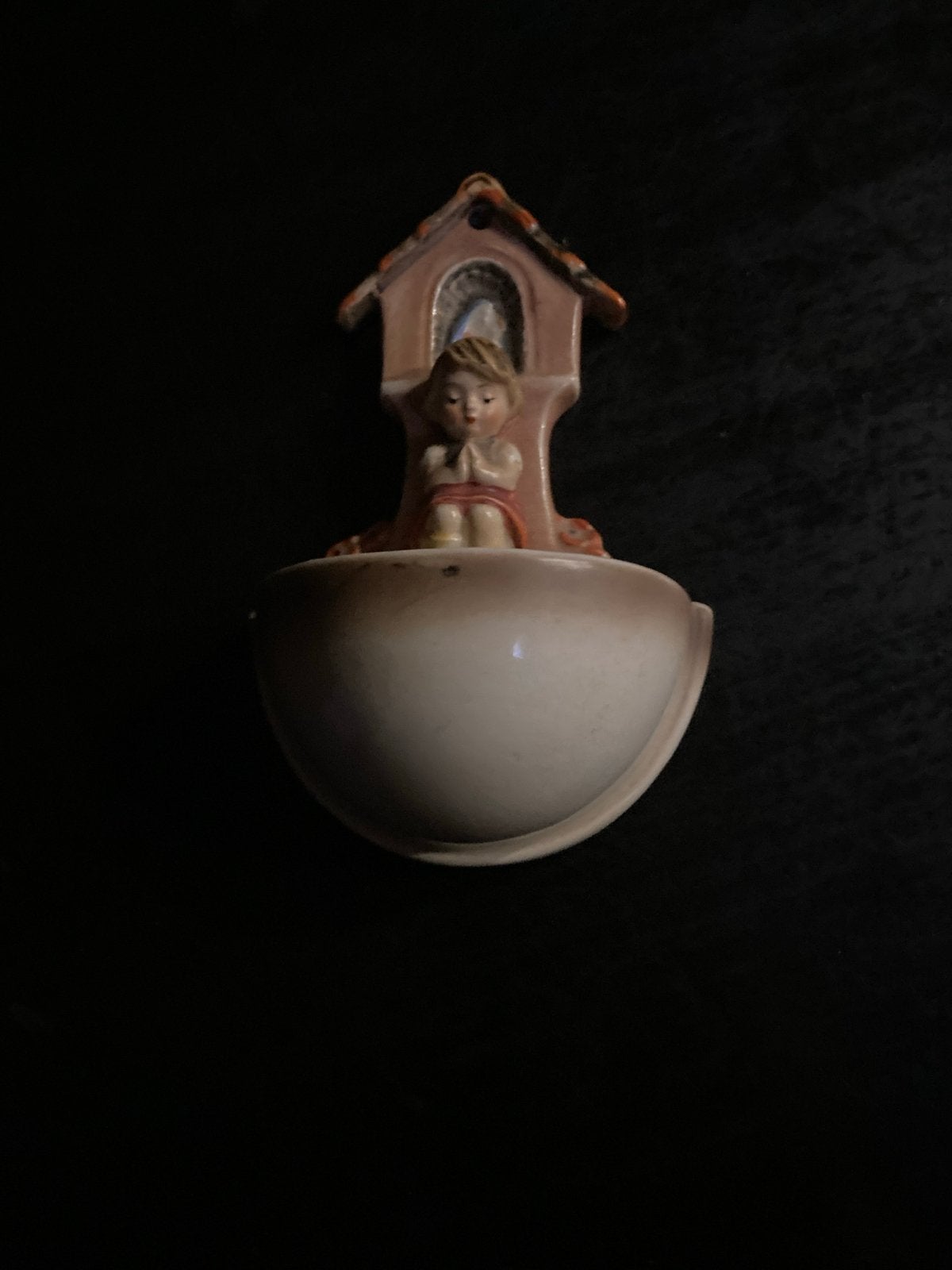 Vintage Hummeltje Heiligwaterbakje - Biddend Jongetje, Ophalen