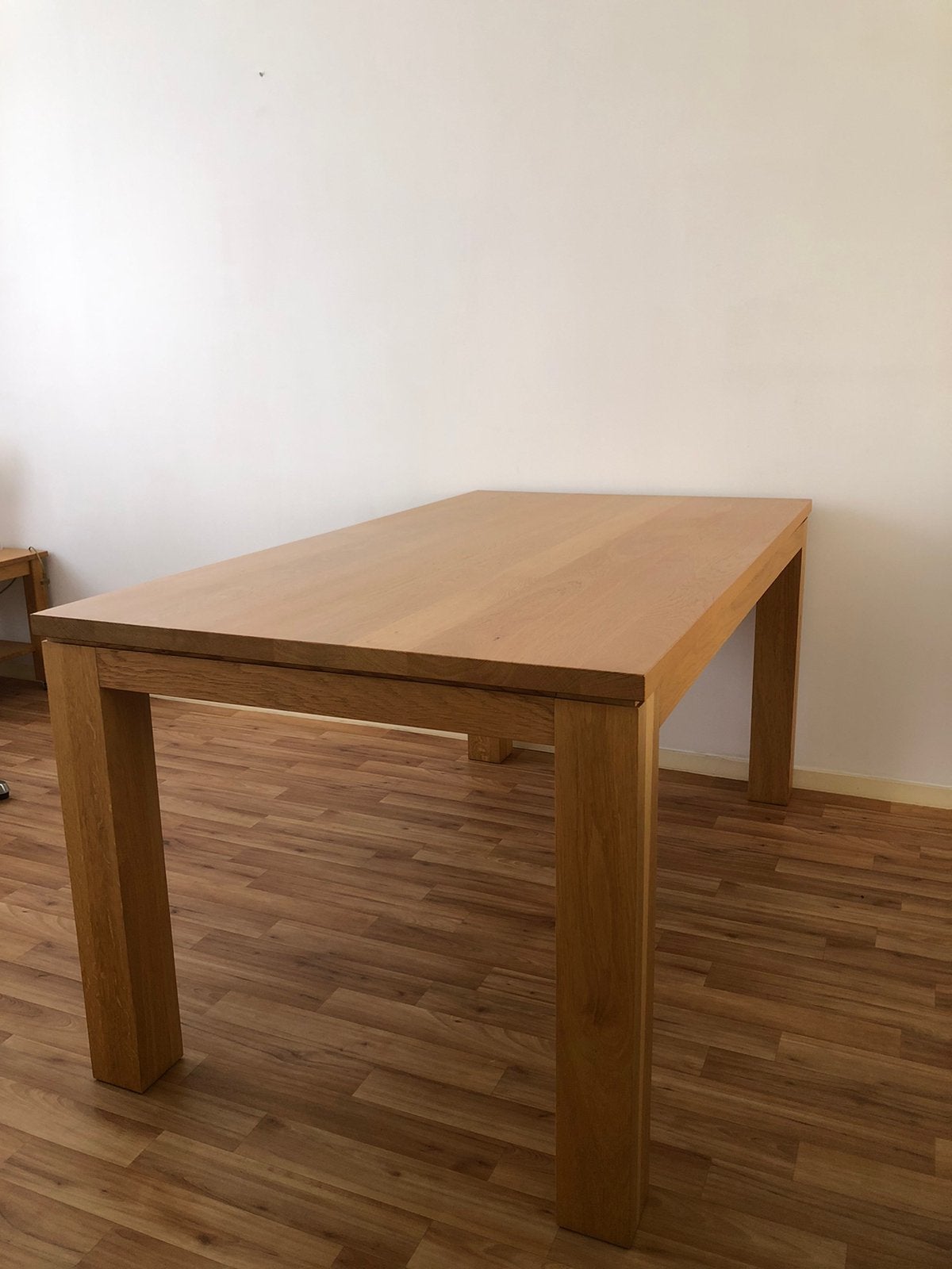eettafel licht eiken, Ophalen, Eikenhout, 50 tot 100 cm, Zo goed als nieuw