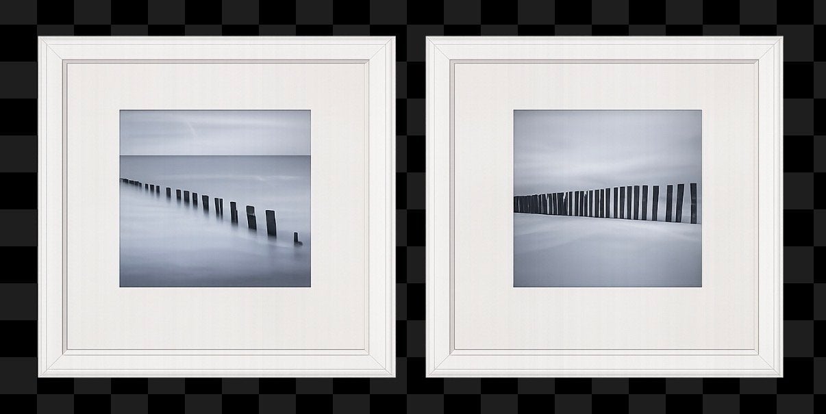 2 x IKEA lijst 58x58 cm met passe-partout, Ophalen, 58 cm, Zo goed als nieuw, Fotolijst