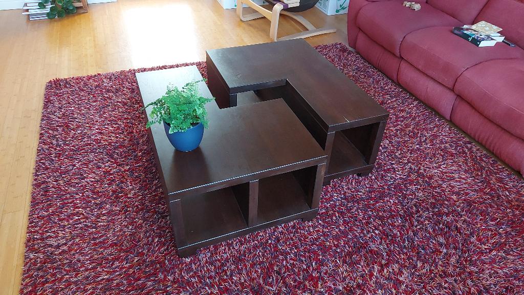 Set salontafels donker eikenhout, Ophalen, Gebruikt, 50 tot 100 cm, Eikenhout