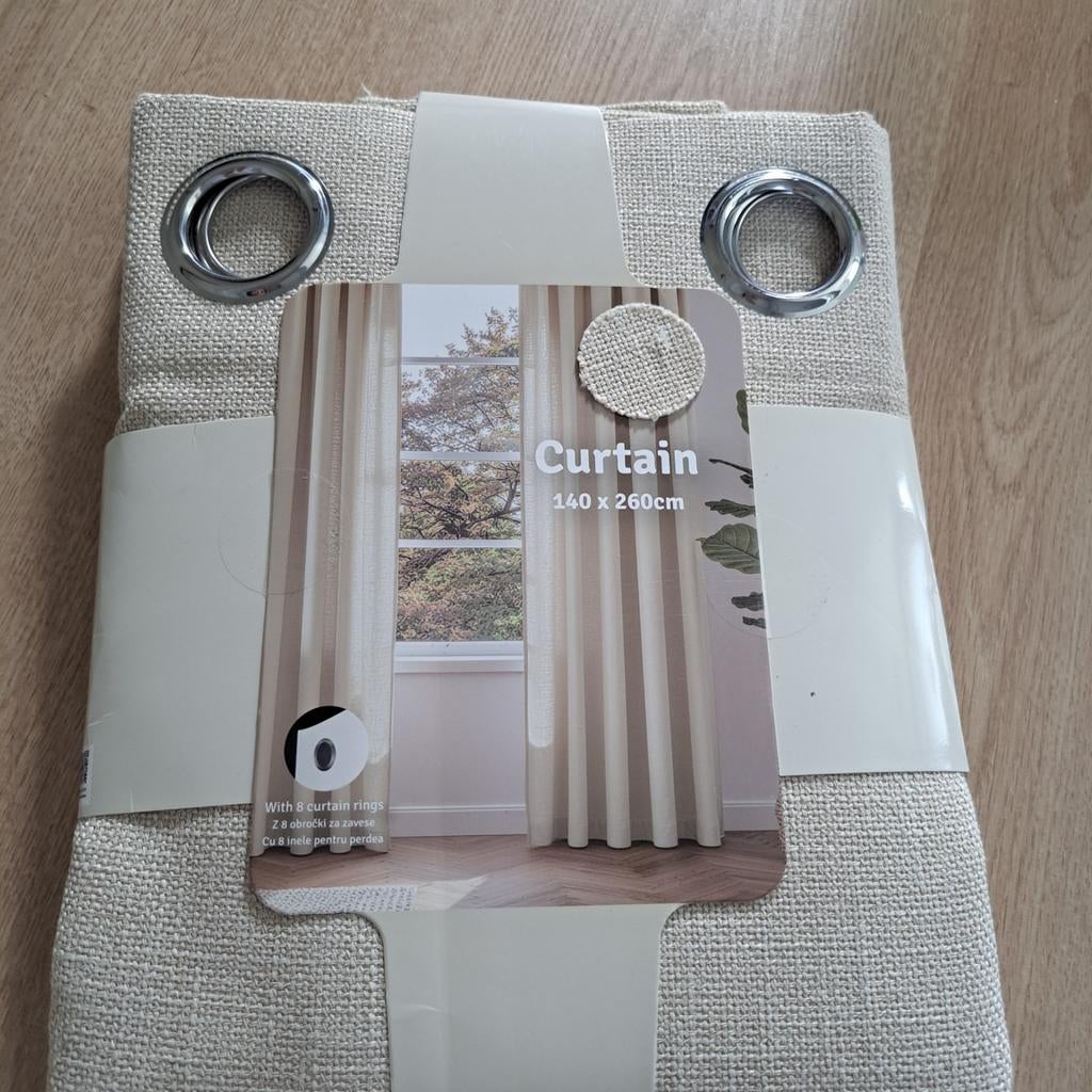 Nieuw Gordijn met Ringen - 140x260cm, Ophalen of Verzenden