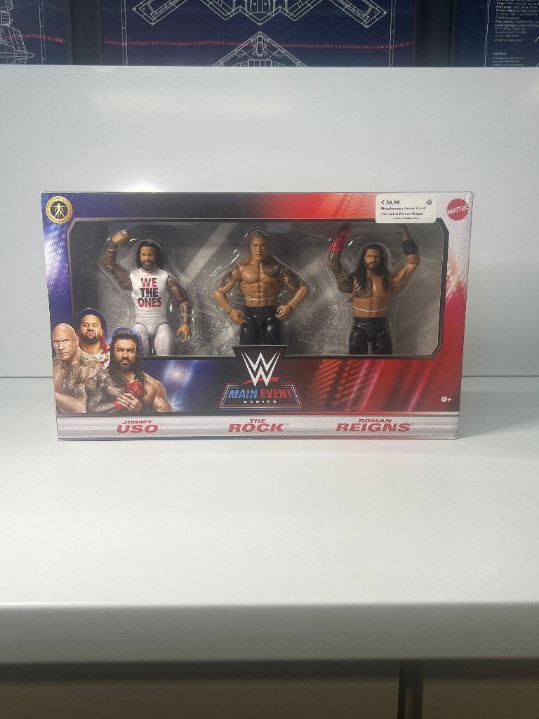 WWE Main Event Actionfiguren Set - The Bloodline, Mattel Inc., 636 Girard Avenue, East Aurora, NY 14052, USA, Nieuw, Ophalen of Verzenden