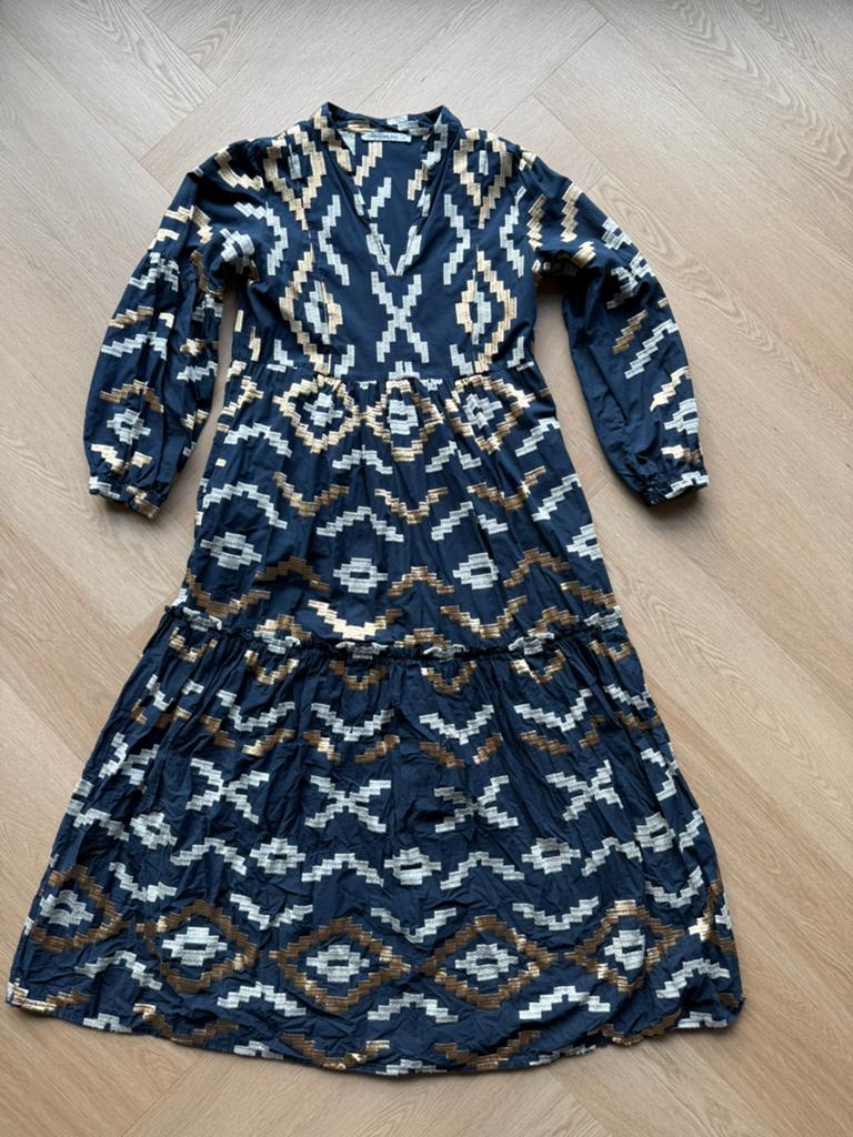 Greek Archaic Kori katoenen jurk borduursels maat xs, Kleding | Dames, Zo goed als nieuw, Maat 34 (XS) of kleiner, Onder de knie