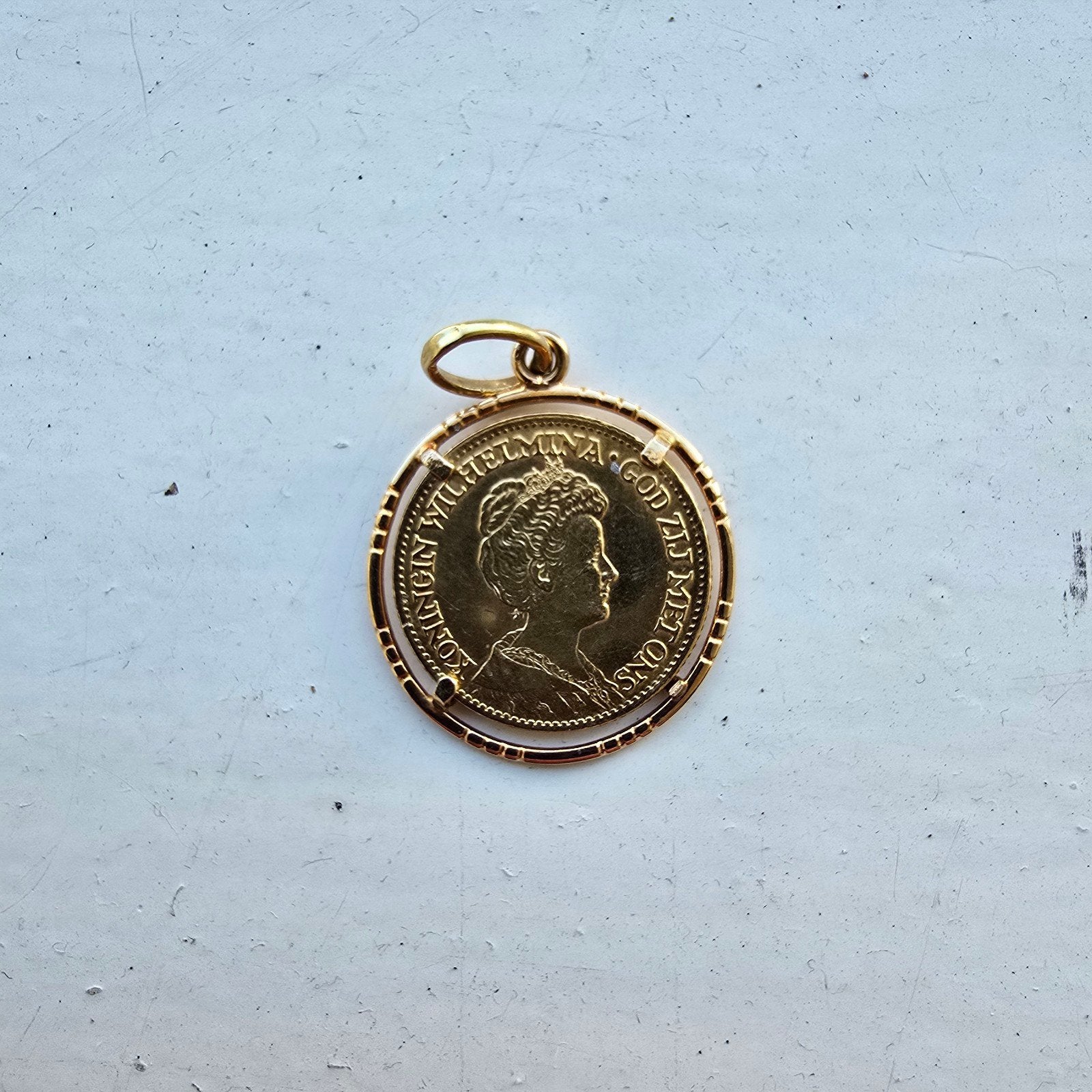 Gouden 10 Gulden munt 1911 Koningin Wilhelmina hanger, Ophalen of Verzenden, Koningin Wilhelmina, 10 gulden