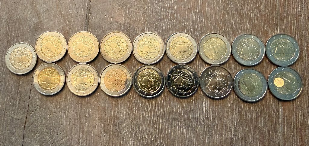 17 stuks 2 euromunten 2007 50 jaar Verdrag van Rome in UNC, Verzenden, Overige landen, 2 euro, Losse munt