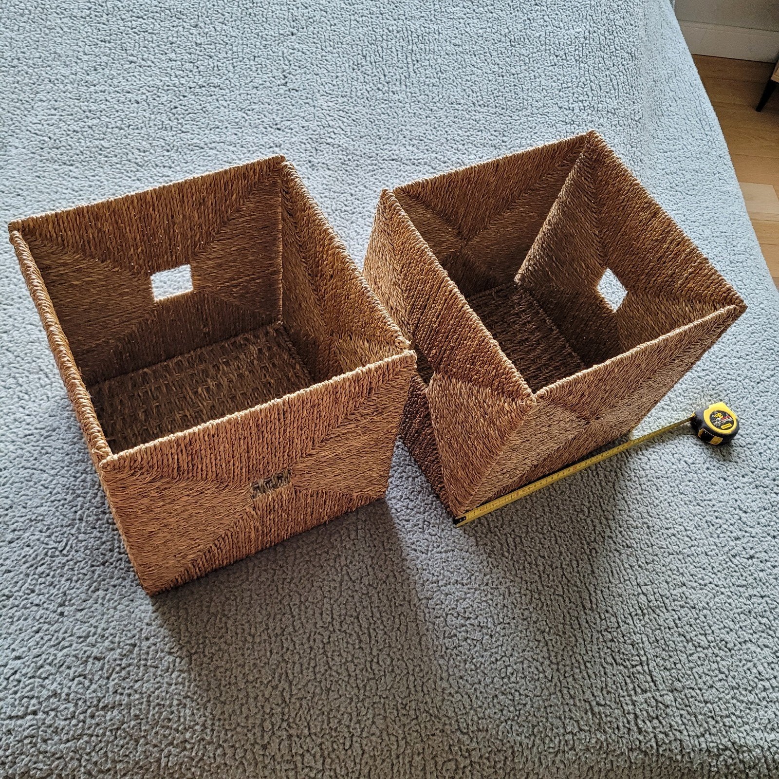 IKEA rieten manden - set van 2, Ophalen, Zo goed als nieuw, Vierkant, Riet