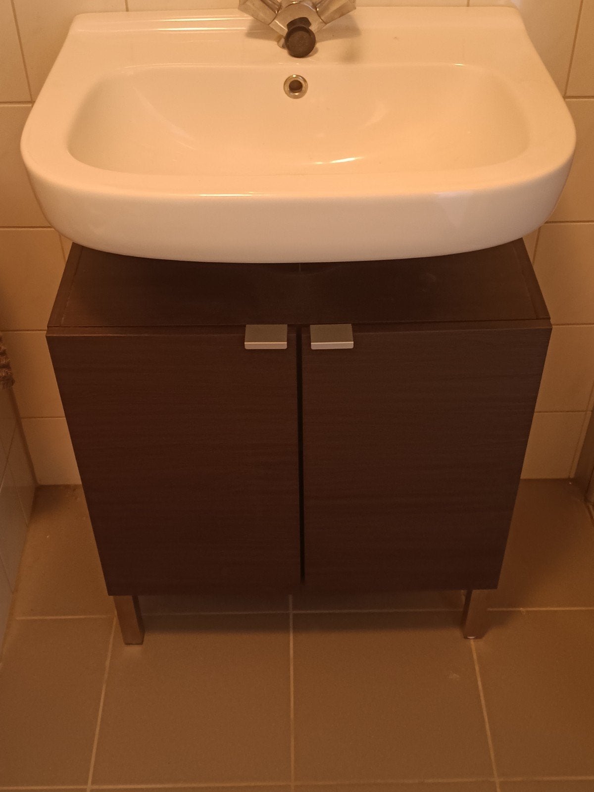 IKEA LILLÅNGEN wastafelkast zwartbruin 60x38 cm, Ophalen, 50 tot 100 cm, Zo goed als nieuw, Minder dan 100 cm