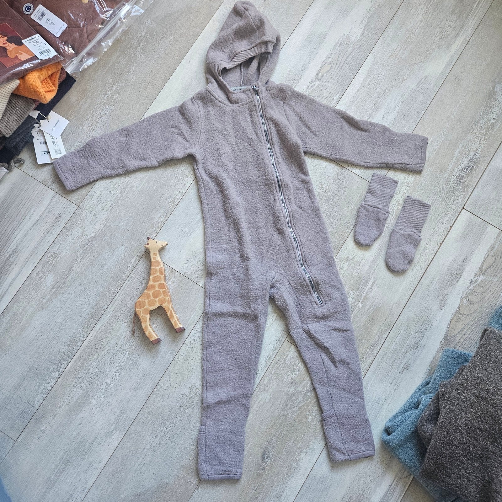 Dilling wollen pak lila maat 92 met wantjes, Jongen of Meisje, Ophalen of Verzenden, Zo goed als nieuw, Setje