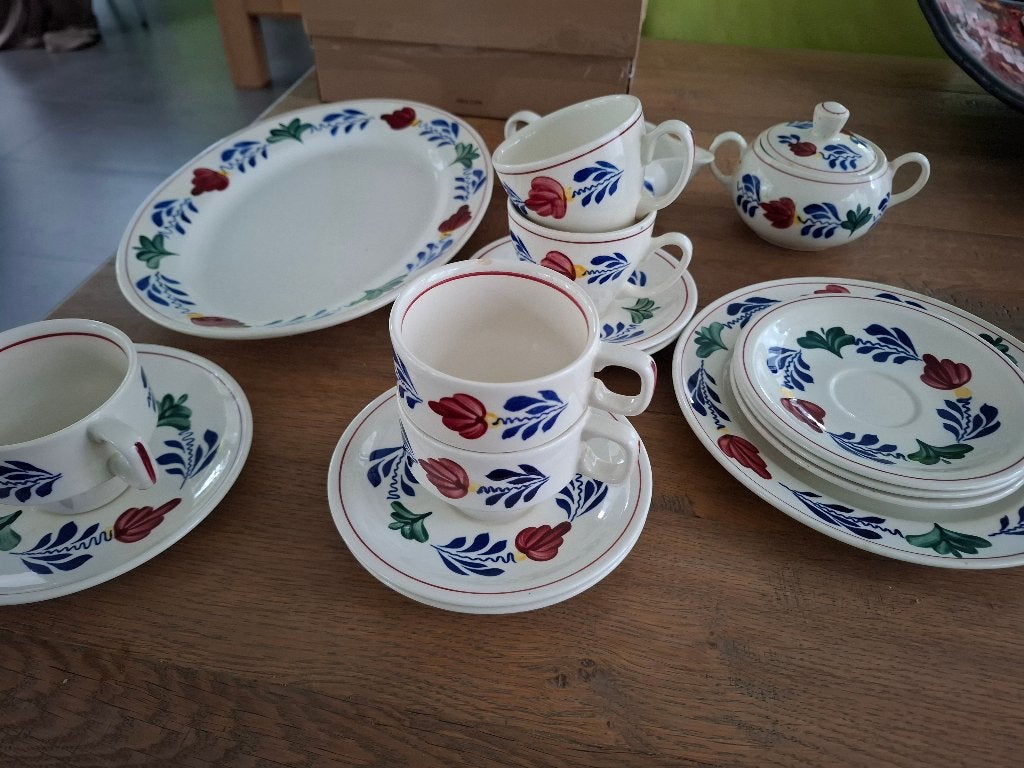 BOERENBONT, BOCH MADE IN BELGIUM, HANDPAINTED, Ophalen of Verzenden, Gebruikt, Aardewerk, Overige typen