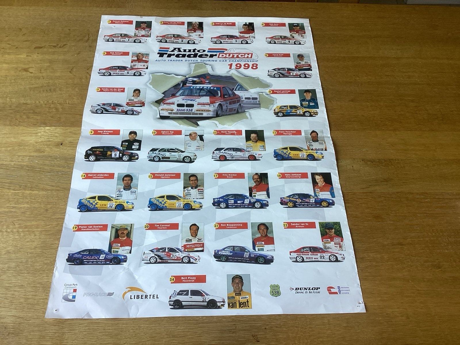 Auto Trader Dutch Touring Car Championship 1998 Poster 50x70, Ophalen of Verzenden
