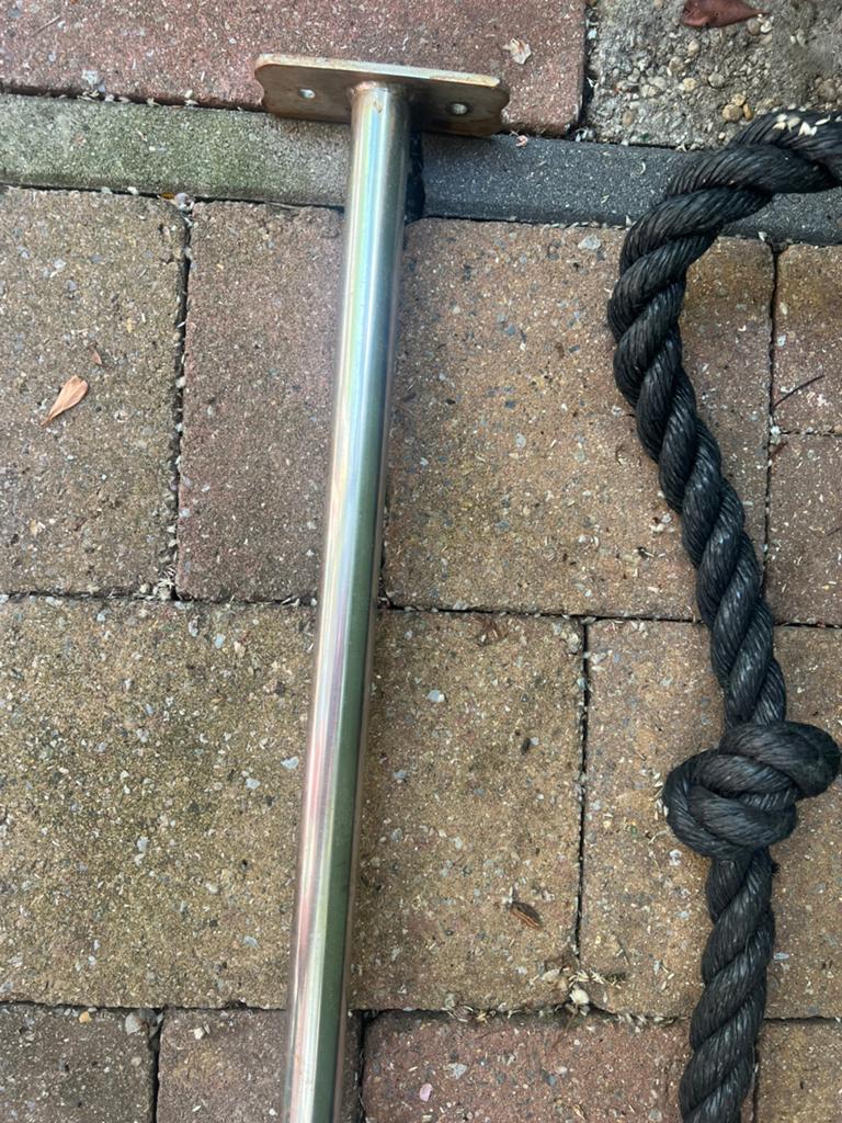 Lange onverwoestbare RVS pull up bar / duikelstang 1.25m, Ophalen, Zo goed als nieuw, Oprekstang