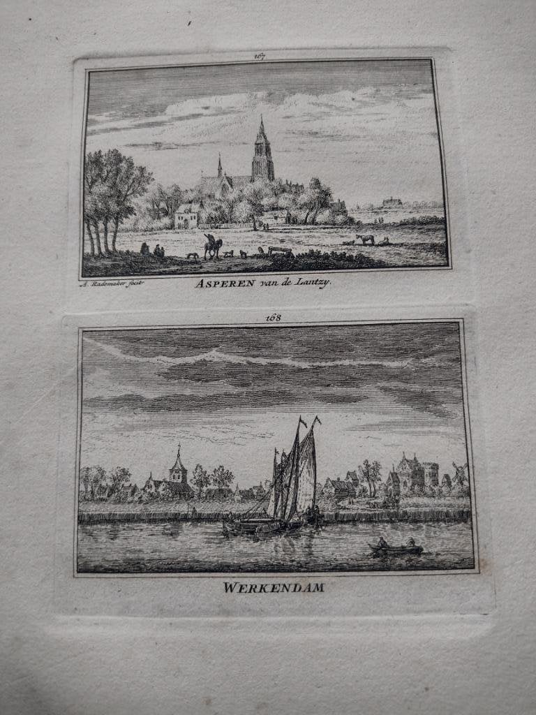 167/168 Asperen en Werkendam Kopergravure 18e Eeuw dl 3, Antiek en Kunst, Ophalen of Verzenden
