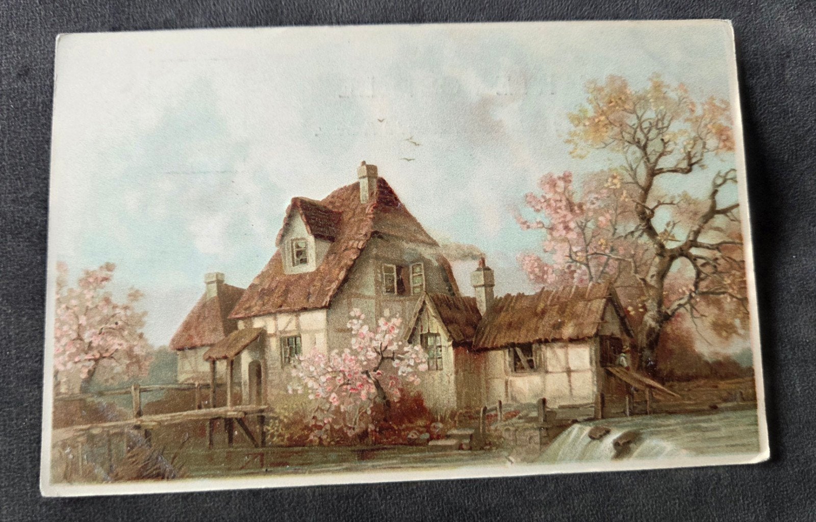 Schilderachtig huisje aan water, Verzenden, 1920 tot 1940, Ongelopen, Overige thema's
