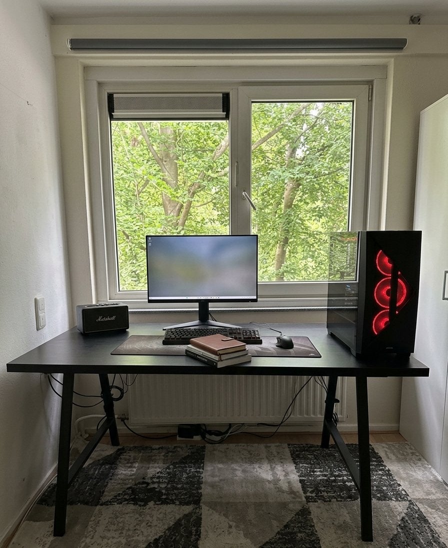Zwart Bureau, Ophalen, Zwart, 160 cm, Zo goed als nieuw