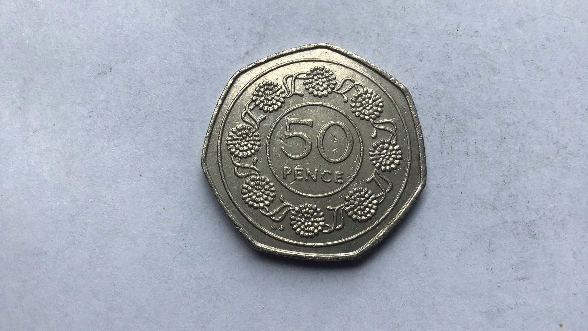 Gibraltar 50 pence 1988., Postzegels en Munten, Ophalen of Verzenden, Overige landen