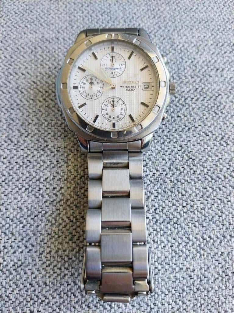 Vintage Seiko Chronograph V657-9010 (Sept 1998) – Klassieker, Ophalen, Gebruikt, Staal, Polshorloge