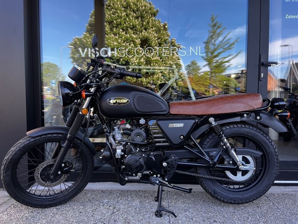 Hanway Caferacer RAW 50 | Mat Zwart/Bruin | Vandaag Rijden?, HANWAY, Onbekend, Onbekend, Hanway