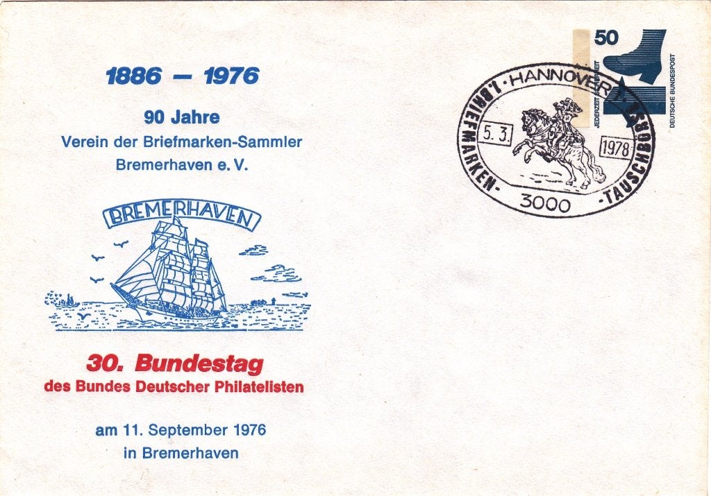 Duitsland.  Envelop 1976 - 90 Jaar Postzegelverzamelaars **, Ophalen of Verzenden, Envelop