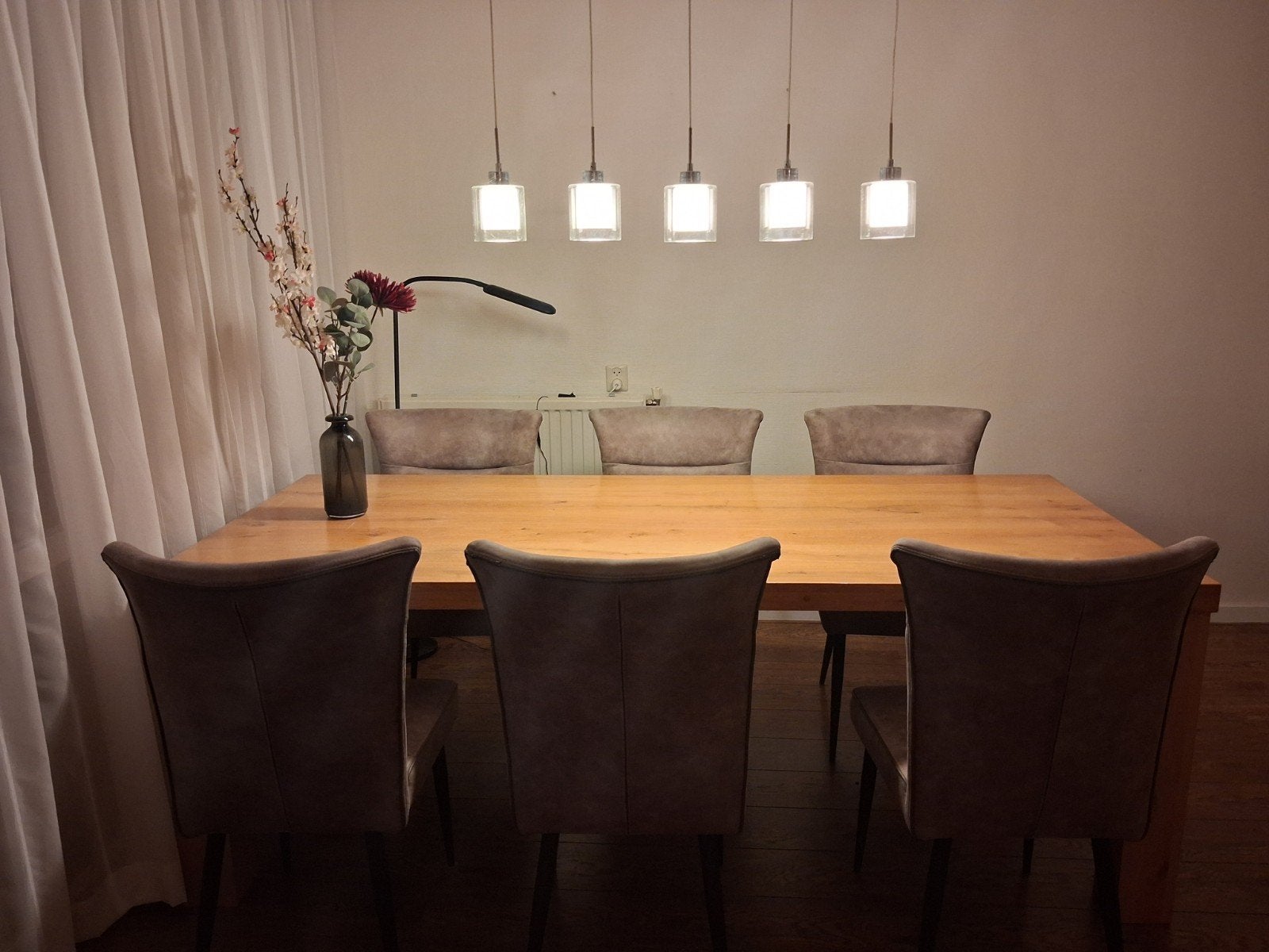 Eikenhouten eettafel zonder stoelen, Ophalen, Gebruikt, 200 cm of meer, 50 tot 100 cm