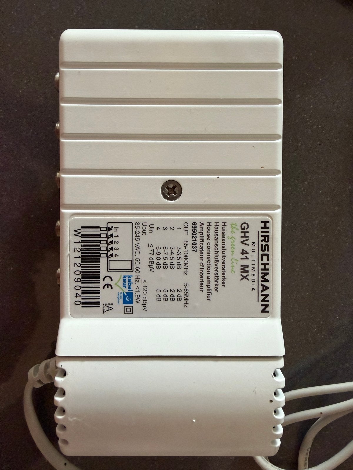 Hirschmann Multimedia GHV 41 MX Huis aansluitversterker, Ophalen of Verzenden, Gebruikt, Minder dan 2 meter, Overige kabels