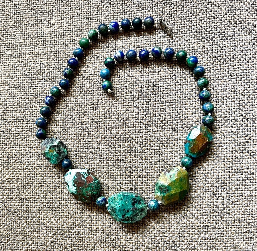 Halsketting, Ophalen of Verzenden, Blauw, Overige materialen
