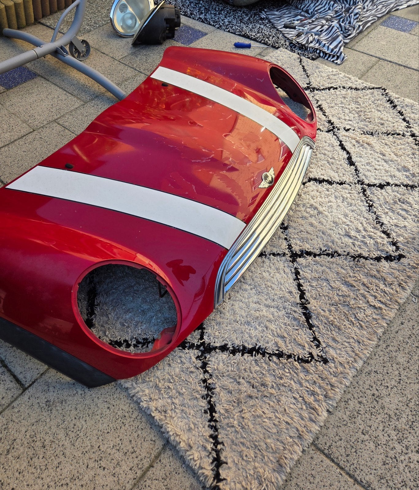 Motorkap Rood Mini Cooper R50 voor spuitwerk hood red, Auto-onderdelen, Gebruikt, Voor, Ophalen of Verzenden, Mini