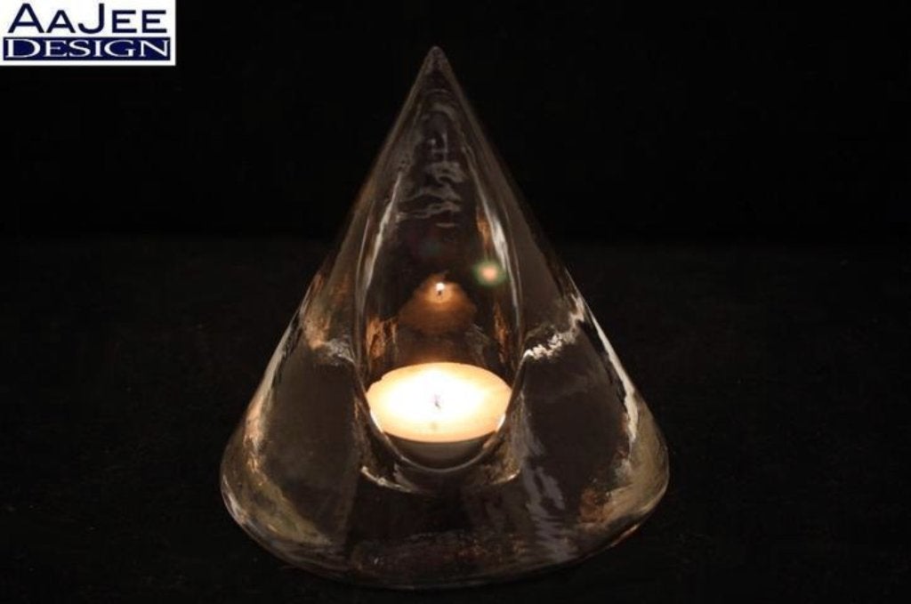 Vintage waxinehouder - Wiesenthalhutte - Klaus Breit - 1970s, Overige merken, Waxinelichthouder, Ophalen of Verzenden, Glas