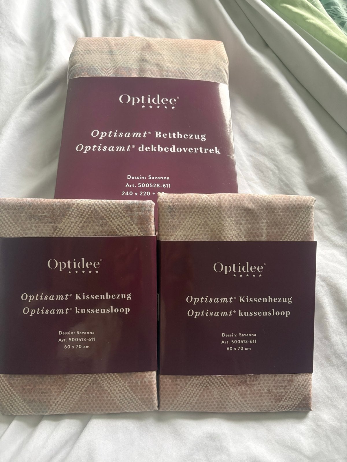 Optidee Optisamt Dekbedovertrek Savanna 240x220 + 2 kussensl, Huis en Inrichting, Slaapkamer | Beddengoed, Dekbedovertrek, Meerkleurig