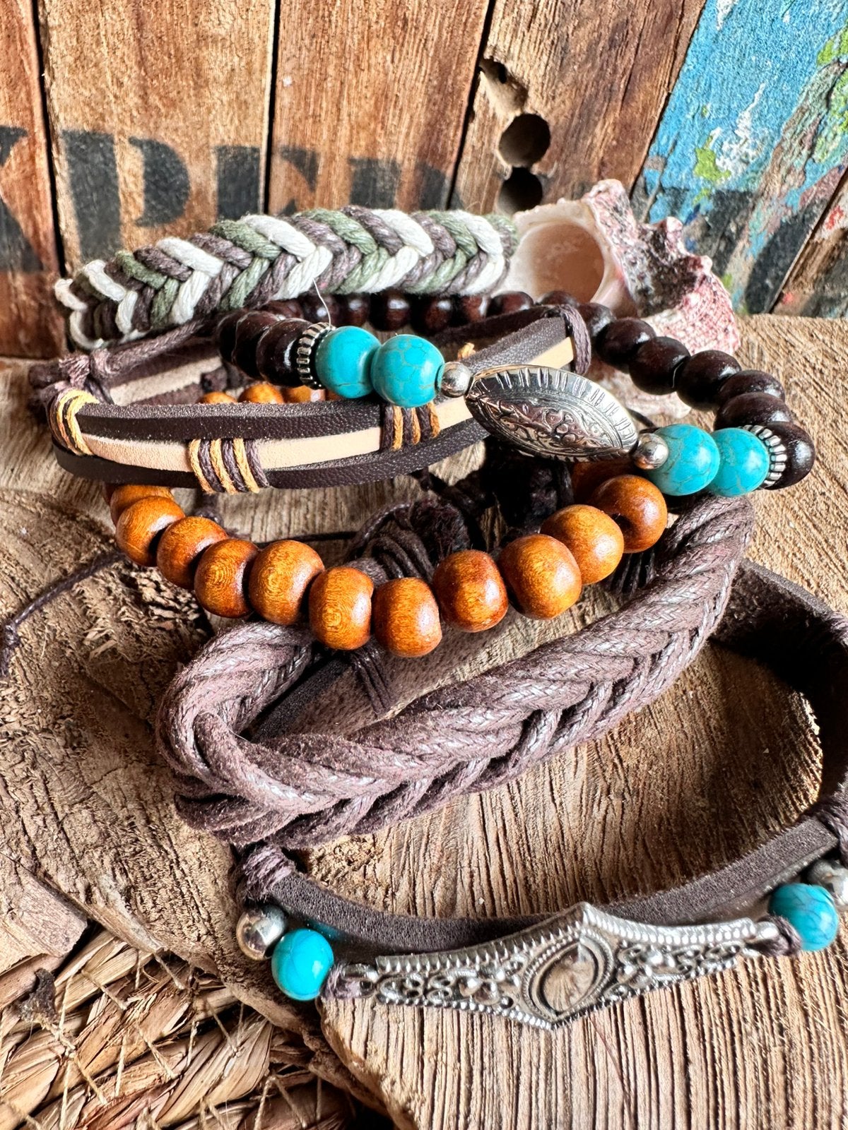 Boho armbanden / heren / set van 6 / multilayer / nieuw