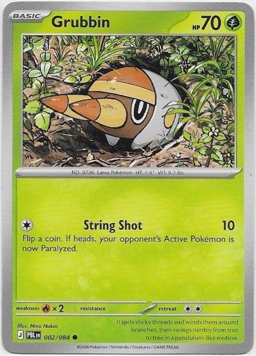 Pitch Black,  Grubbin [common] 2/84, Hobby en Vrije tijd, Verzamelkaartspellen | Pokémon, Nieuw, Losse kaart, Verzenden