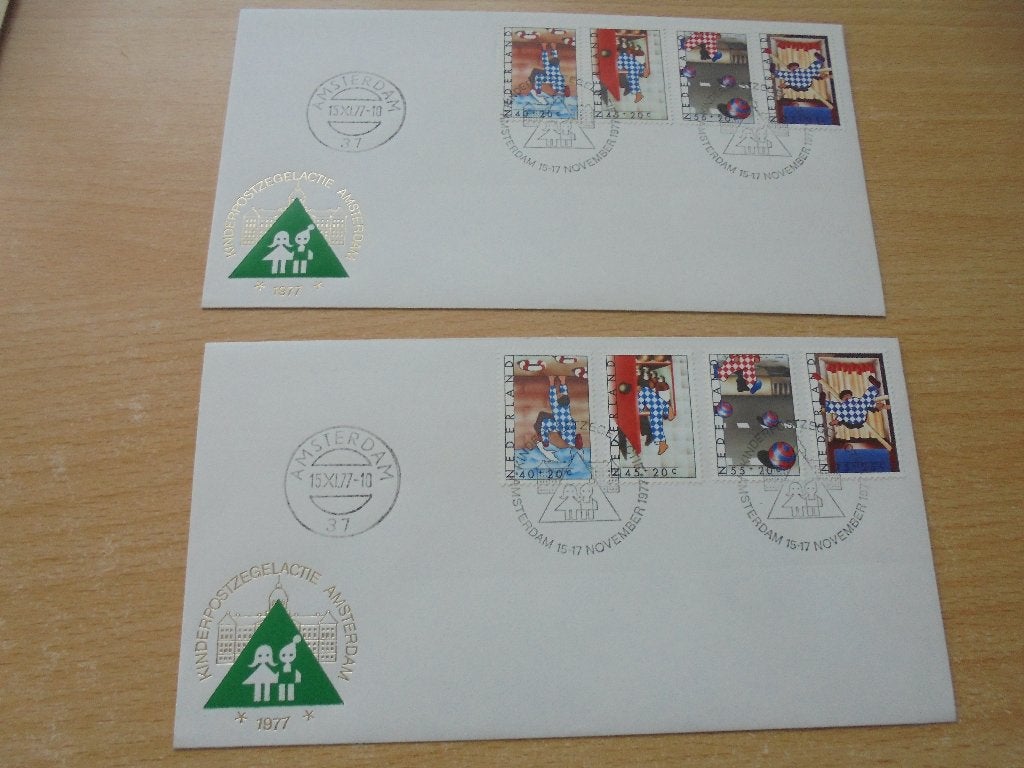 Nederland.  Partij blanco fdc Kinderpostzegelactie. 1977/85, Ophalen of Verzenden, Nederland