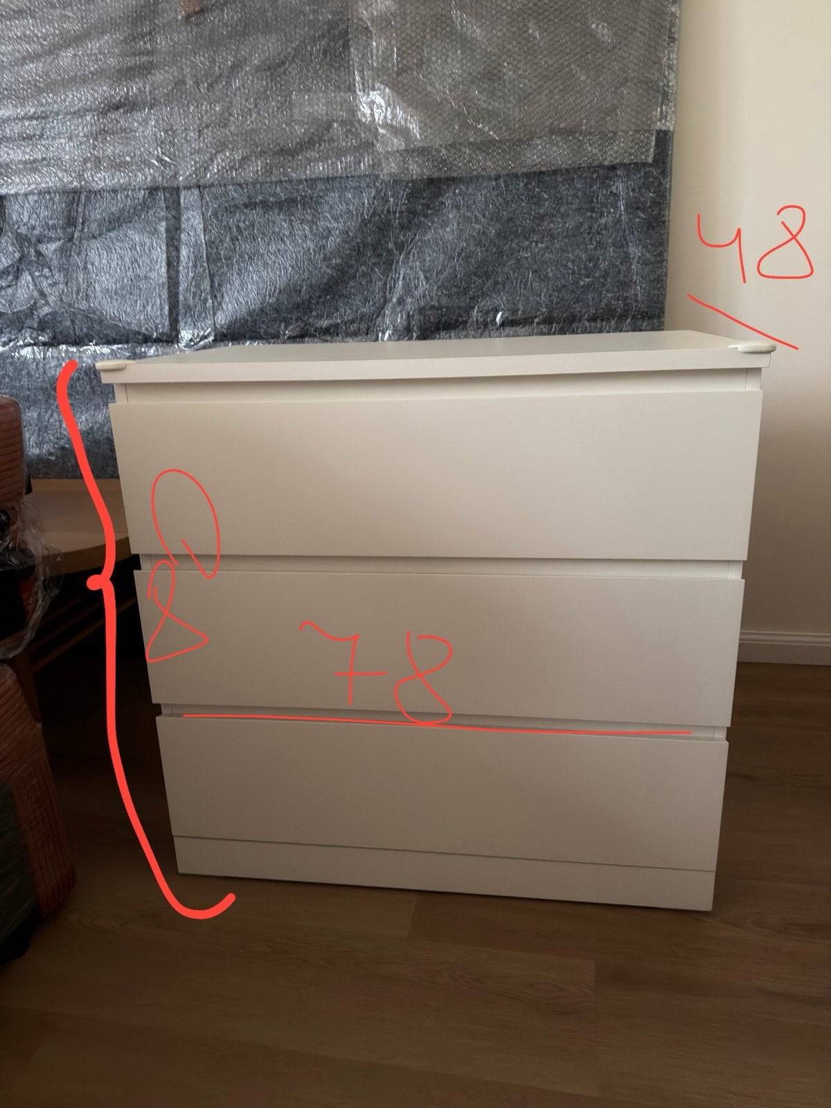 Ikea Malm ladekast - Zo goed als nieuw, Ophalen, 50 tot 100 cm, Zo goed als nieuw, 3 of 4 laden