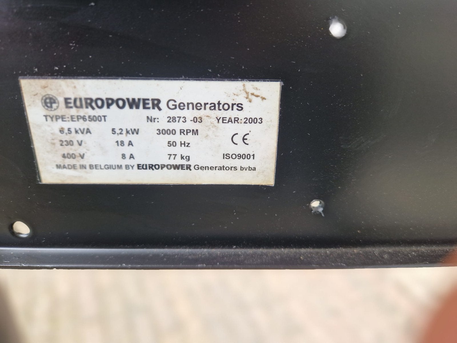 Europower EP6500T Benzine Generator - 6,5 kVA, Ophalen, Gebruikt, 5 tot 10 kVA, Benzine