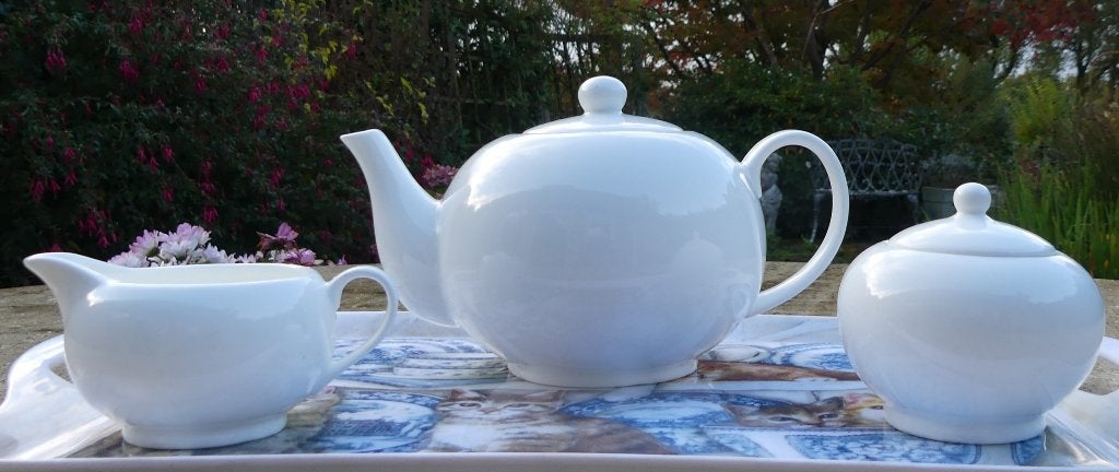 Nieuw Prachtig Douwe Egberts Servies PUUR, Ophalen of Verzenden, Nieuw, Porselein, Compleet servies